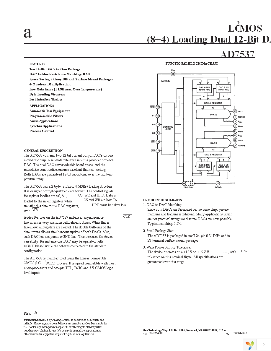 AD7537JNZ Page 1