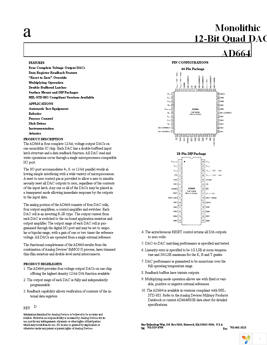 AD664TD-BIP Page 1