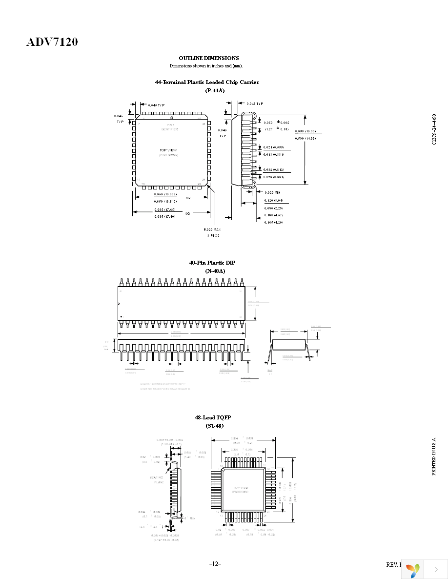 ADV7120KSTZ30 Page 12