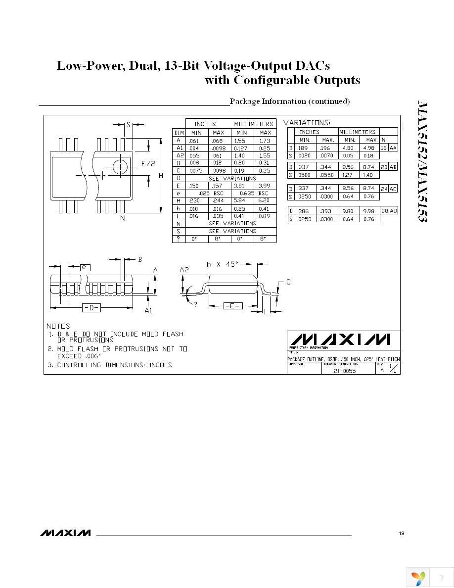 MAX5153ACEE+ Page 19