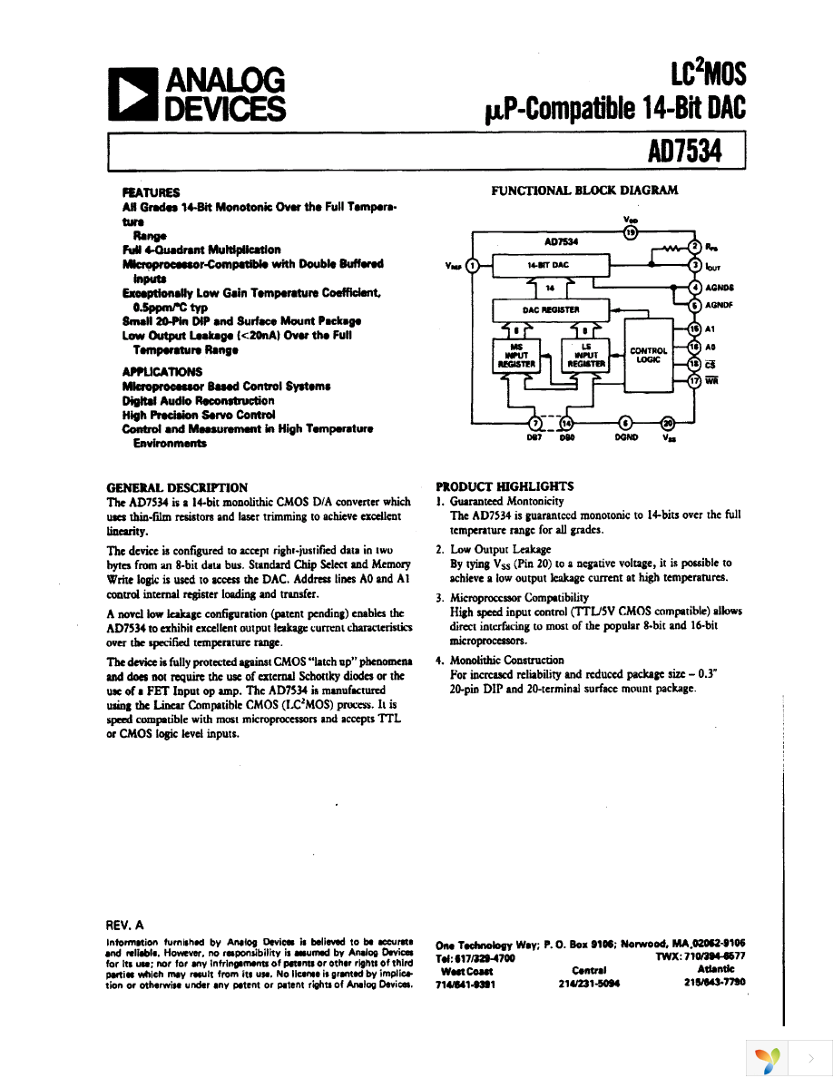 AD7534JNZ Page 1