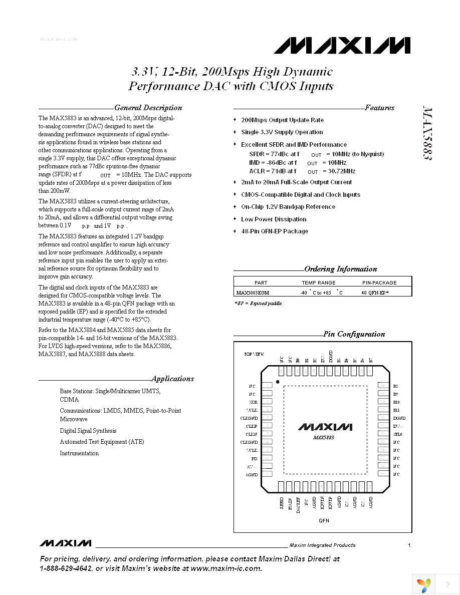 MAX5883EGM+TD Page 1