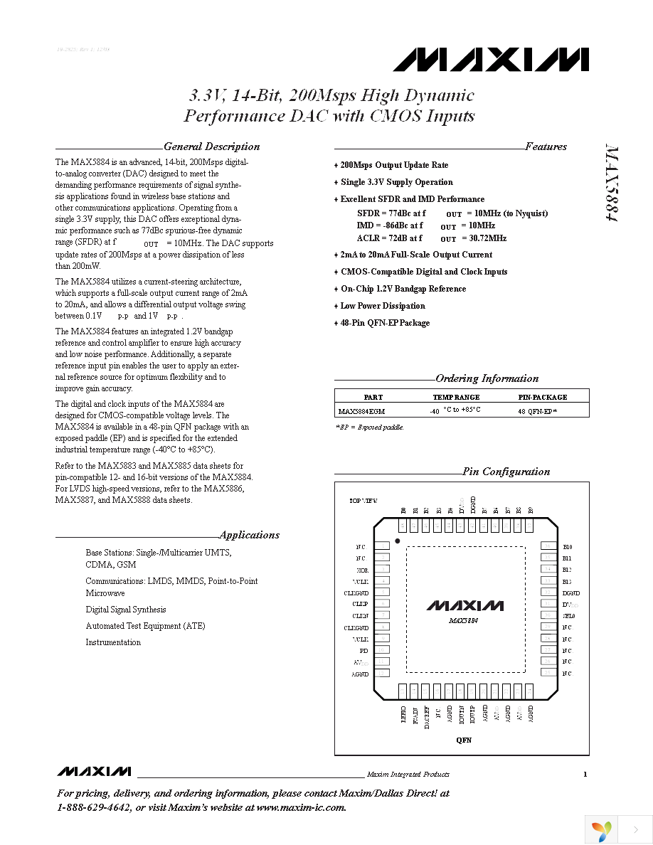 MAX5884EGM+TD Page 1