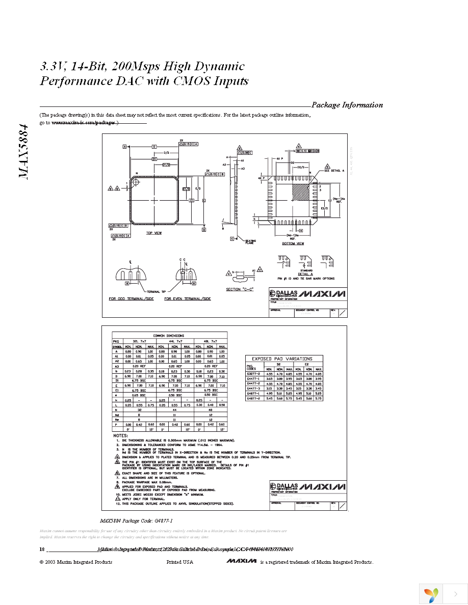 MAX5884EGM+TD Page 18