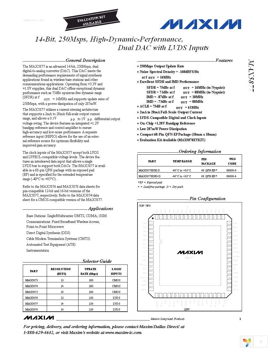 MAX5877EGK+TD Page 1