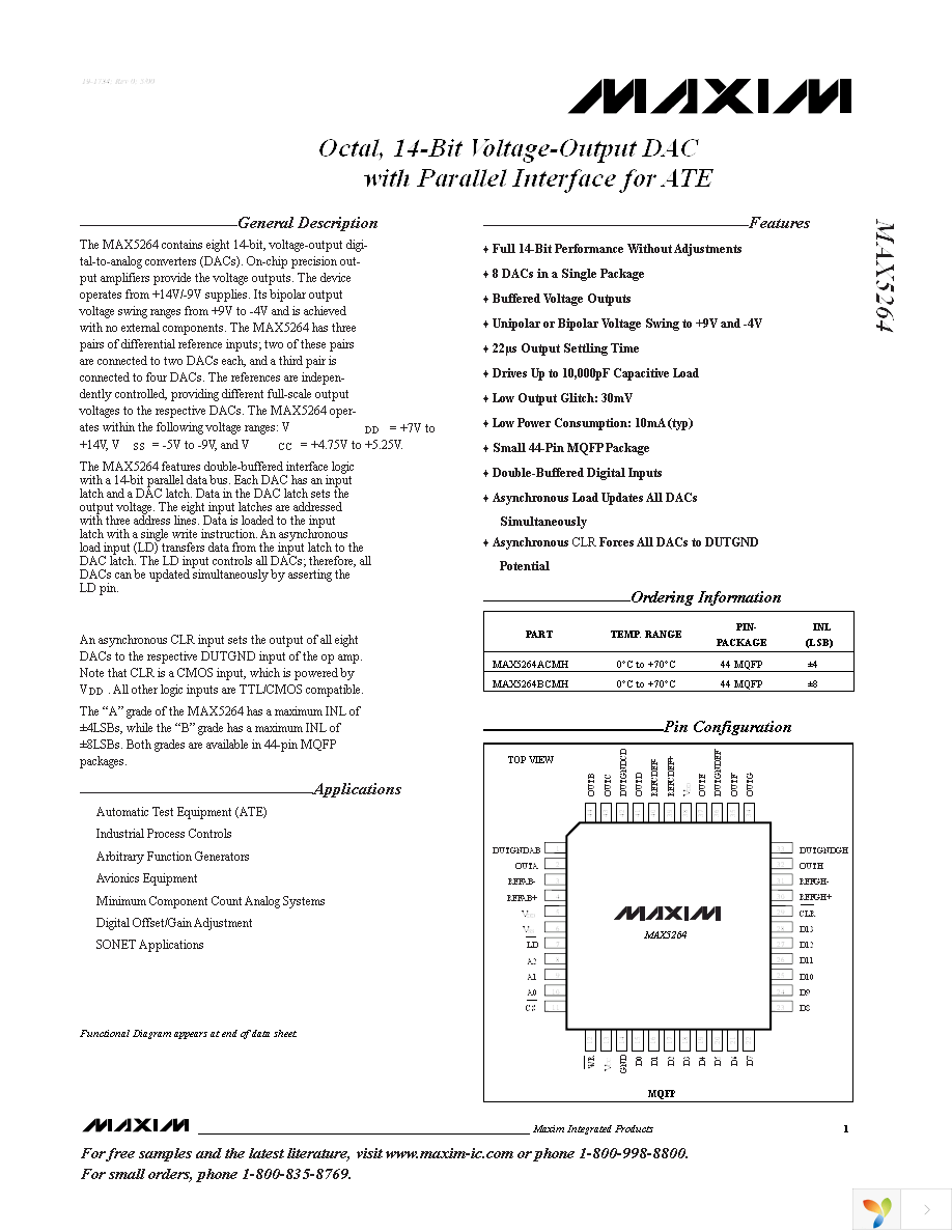 MAX5264BCMH-T Page 1