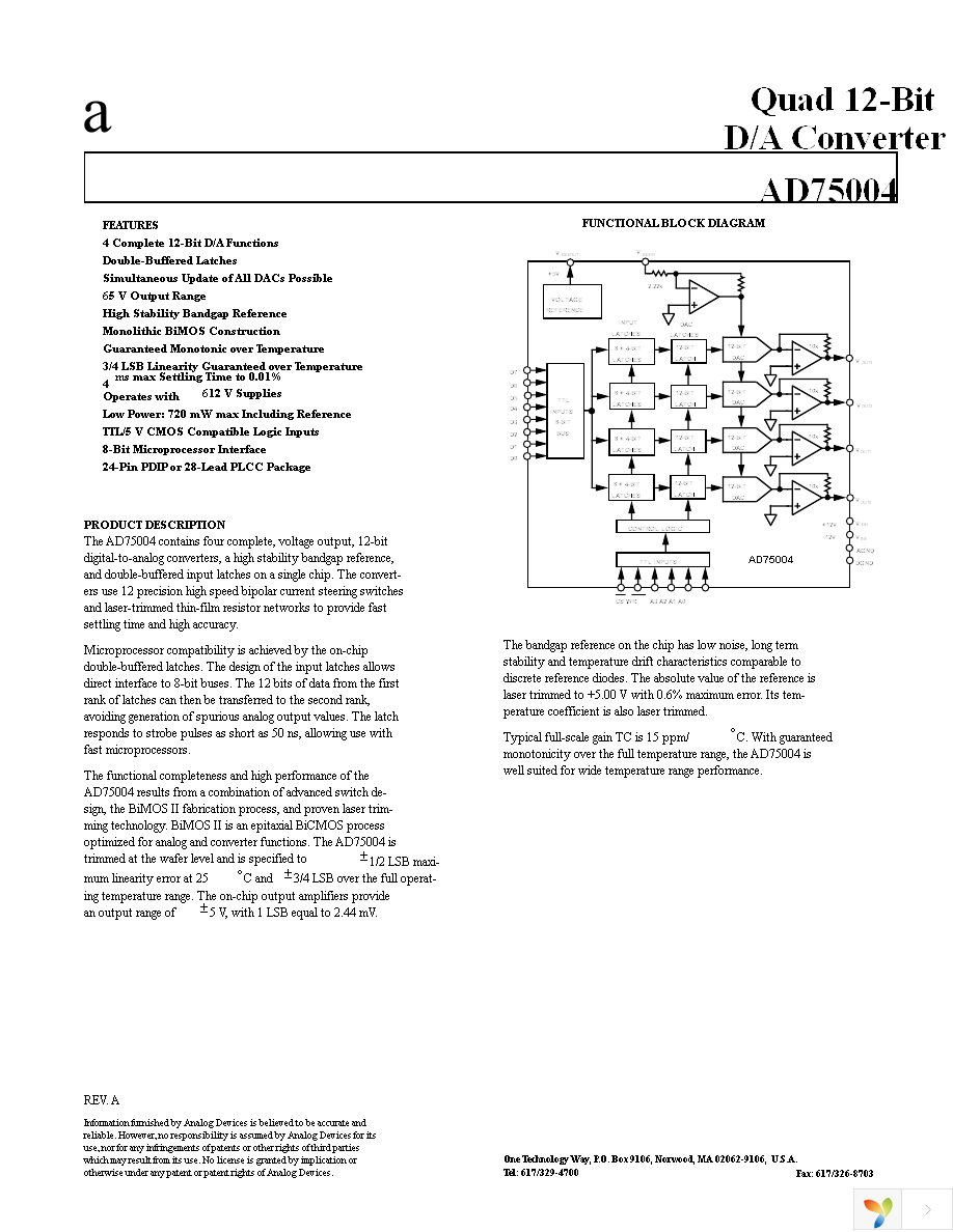 AD75004KPZ Page 1