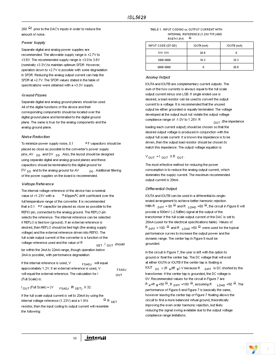 ISL5629INZ Page 10