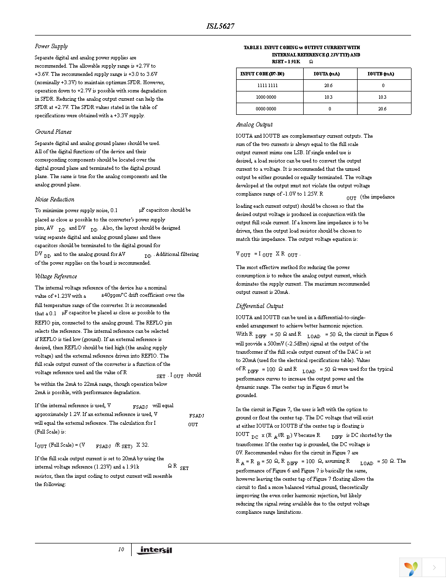 ISL5627INZ Page 10