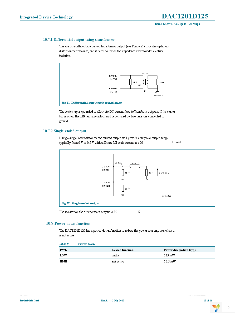 IDTDAC1201D125HL-C1 Page 20