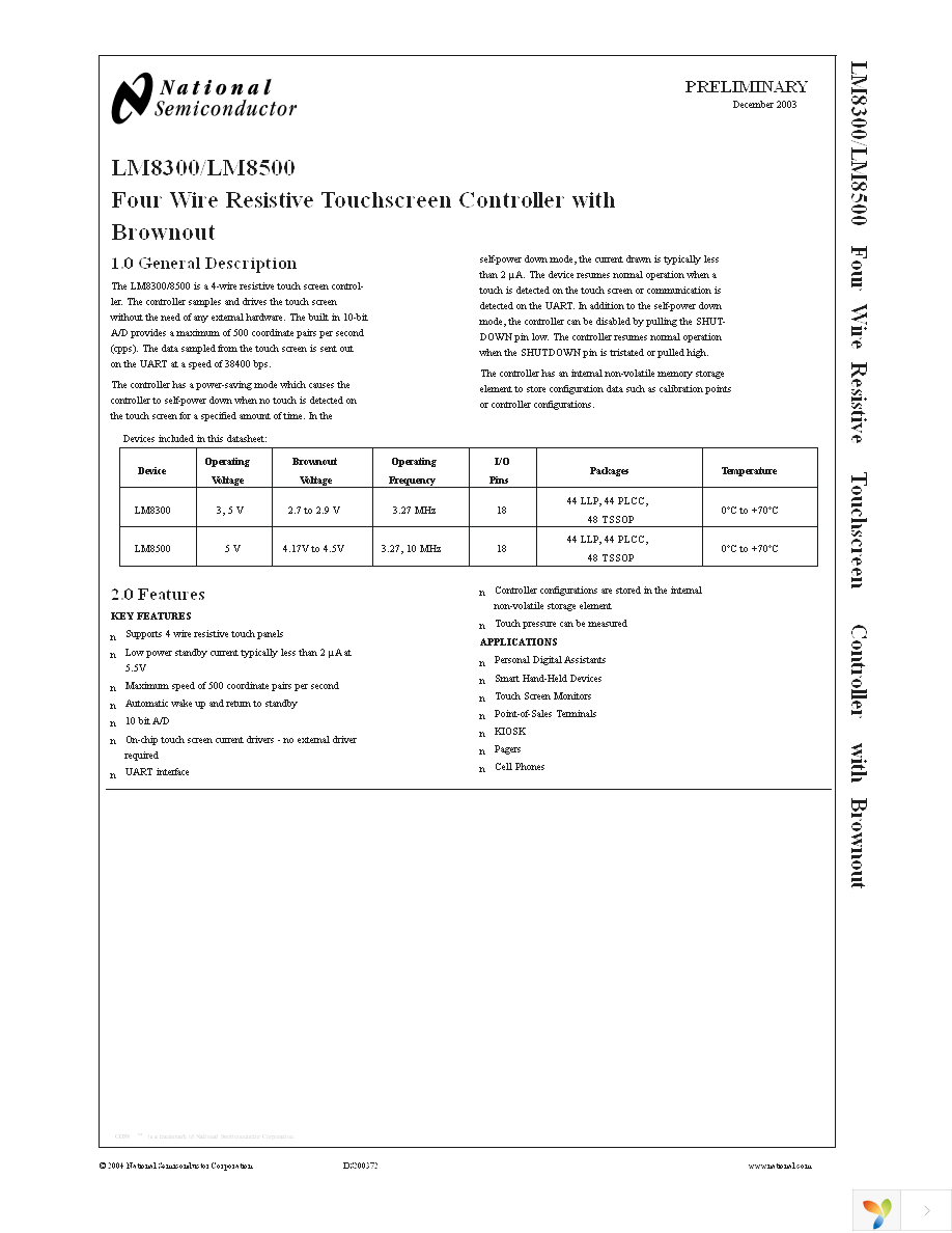 LM8300HLQ9 Page 1