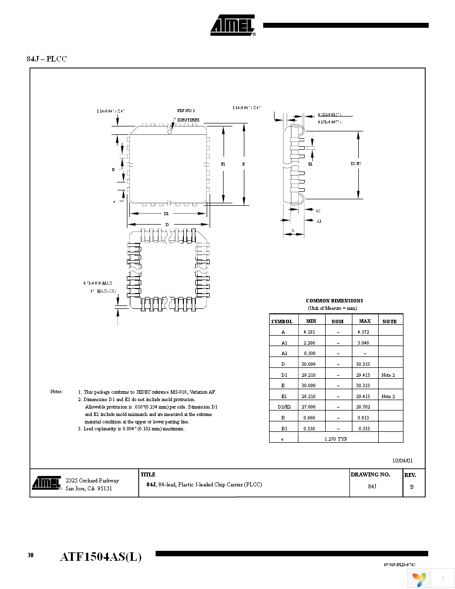 ATF1504AS-10AU44 Page 30