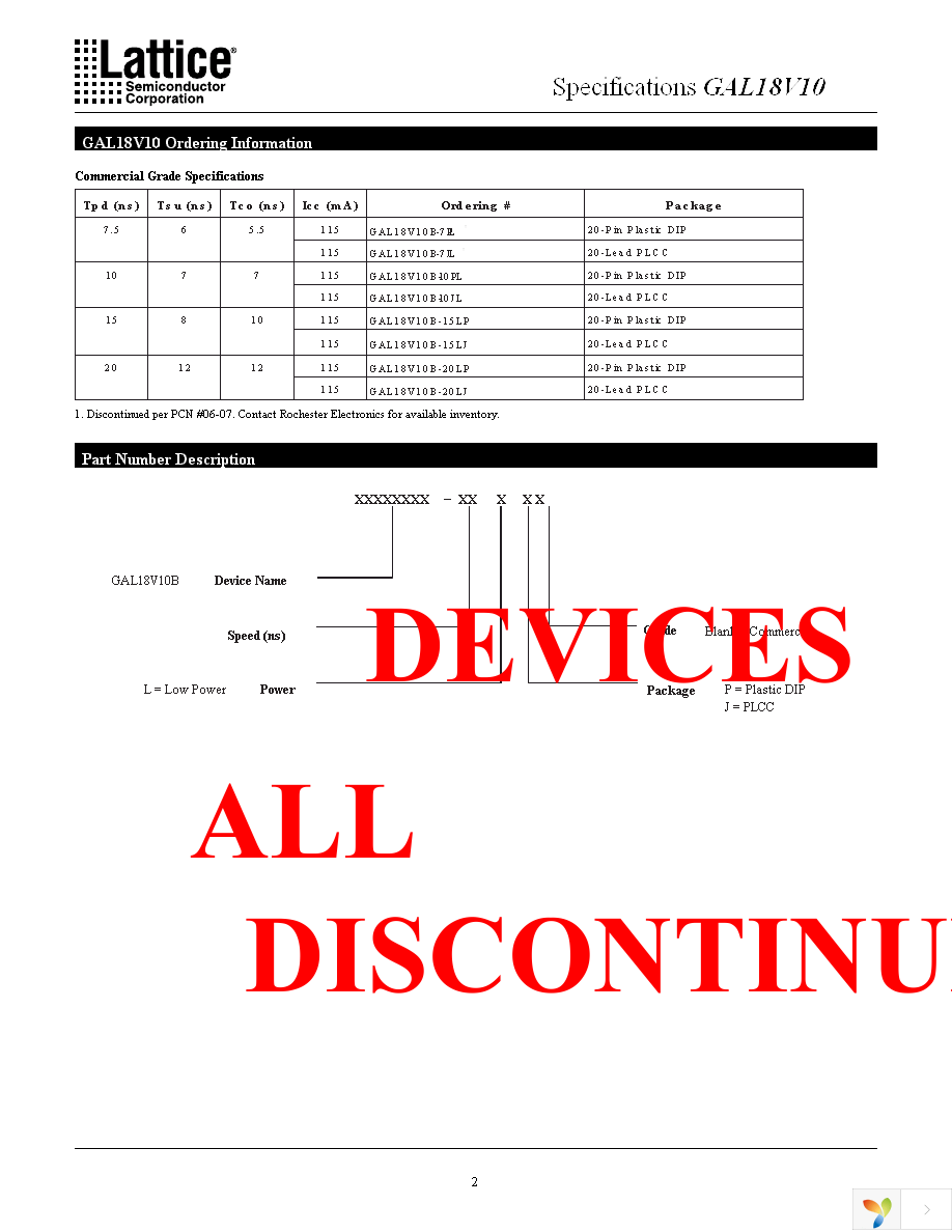 GAL18V10B-20LP Page 3