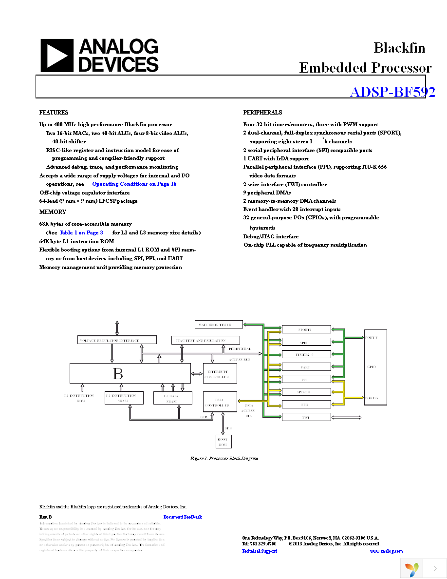 ADSP-BF592KCPZ-2 Page 1