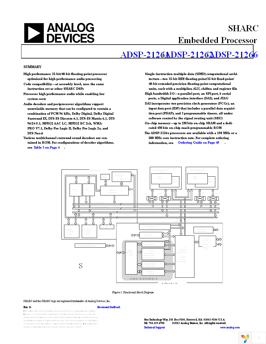 ADSP-21262SKBCZ200 Page 1