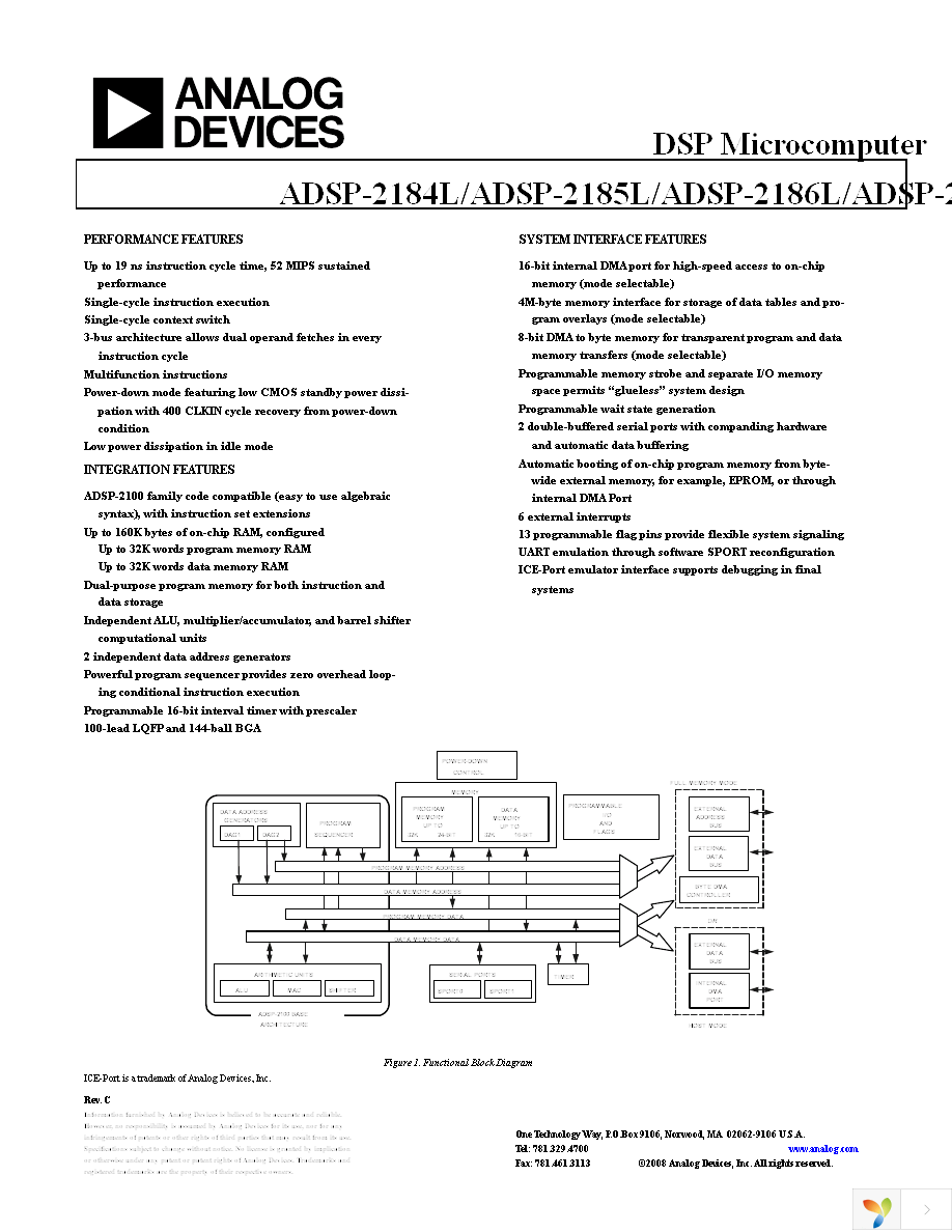 ADSP-2184LBSTZ-160 Page 1