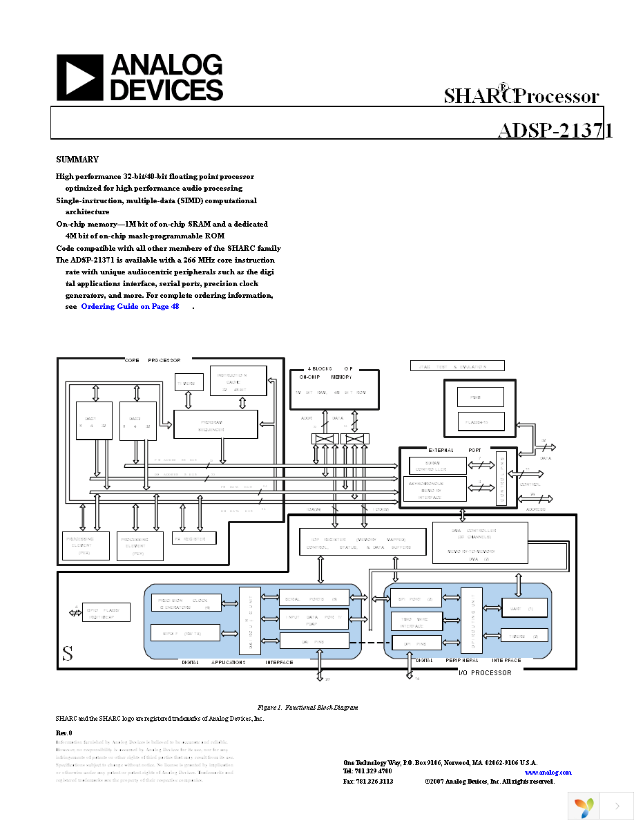 ADSP-21371BSWZ-2B Page 1