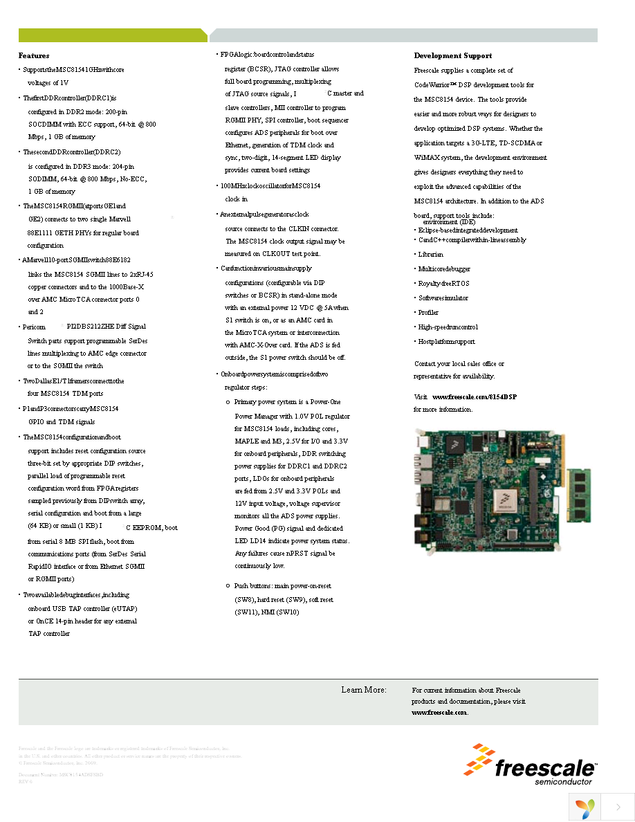 MSC8154ESAG1000B Page 2