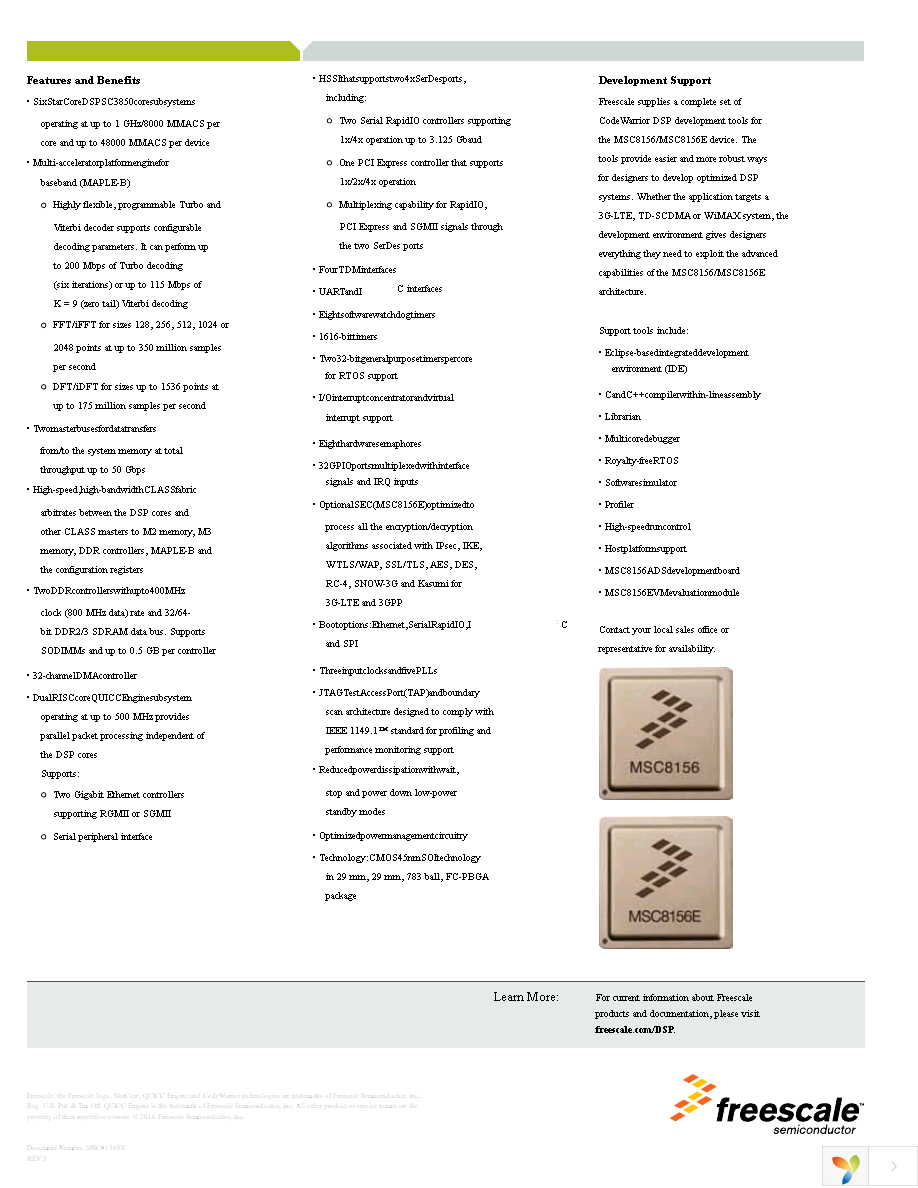 MSC8156TAG1000B Page 2