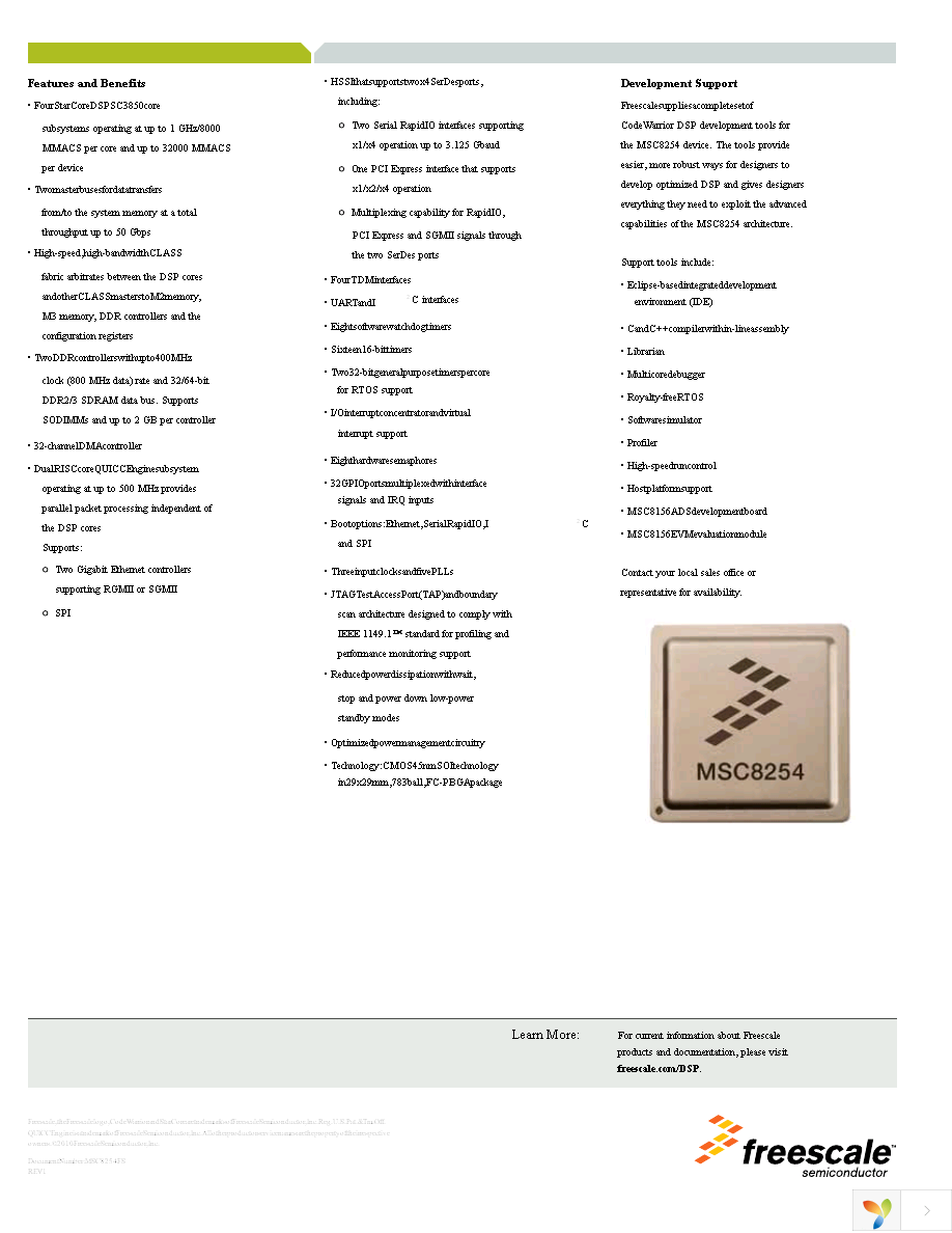 MSC8254SAG1000B Page 2