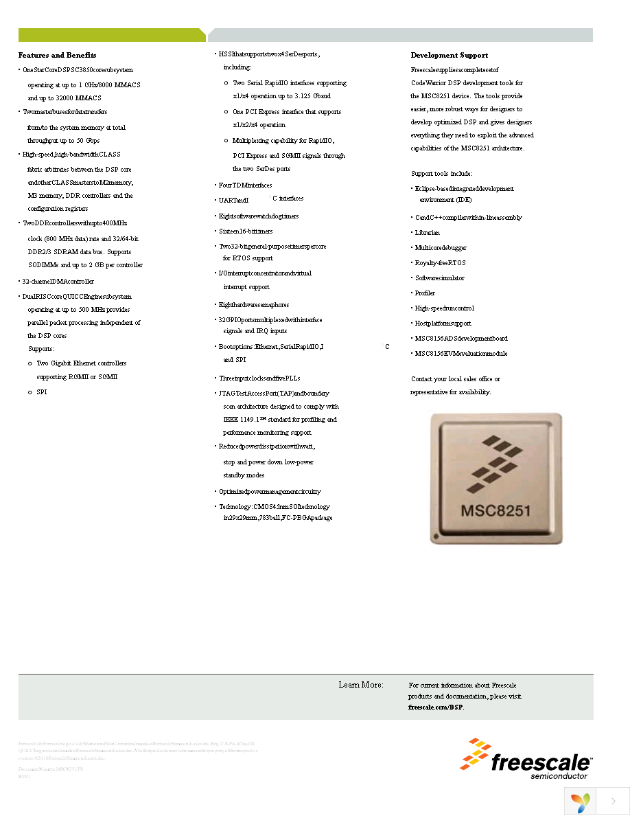 MSC8251SAG1000B Page 2