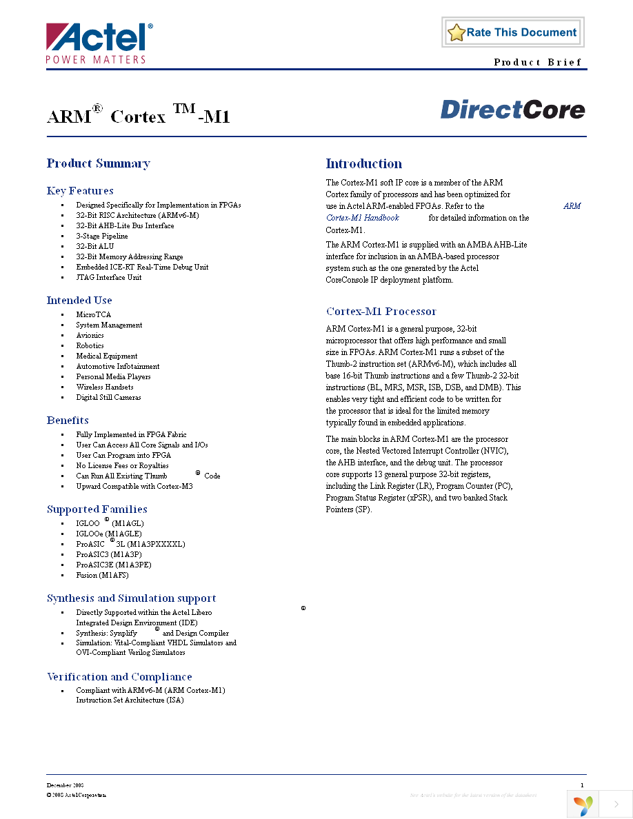 M1A3P400-FGG144 Page 1