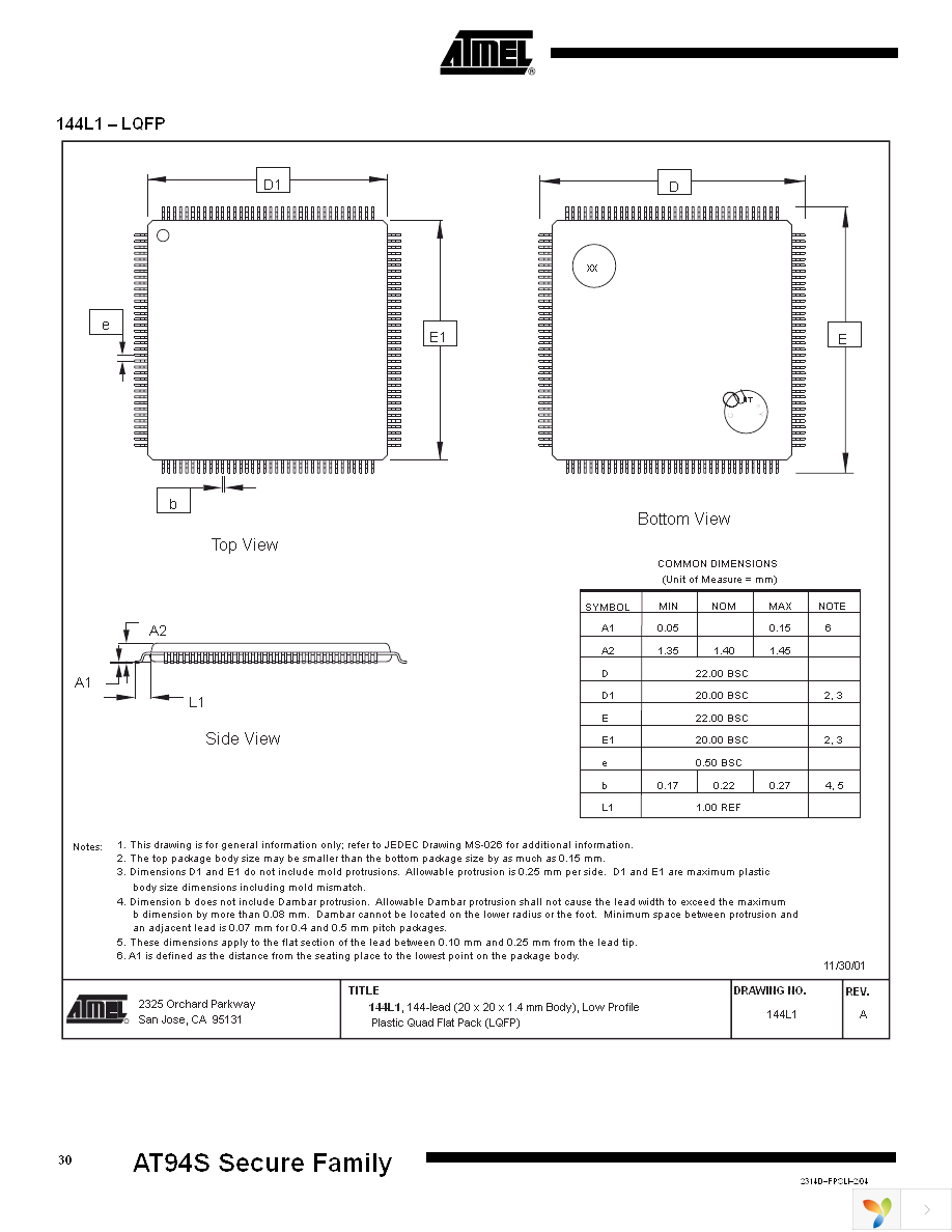 AT94S40AL-25BQC Page 30