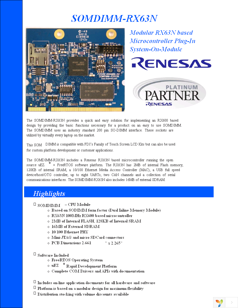 SOMDIMM-RX63N Page 1