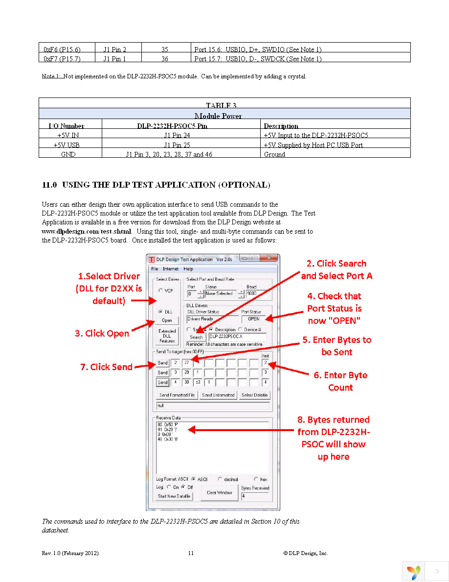 DLP-2232H-PSOC5 Page 11