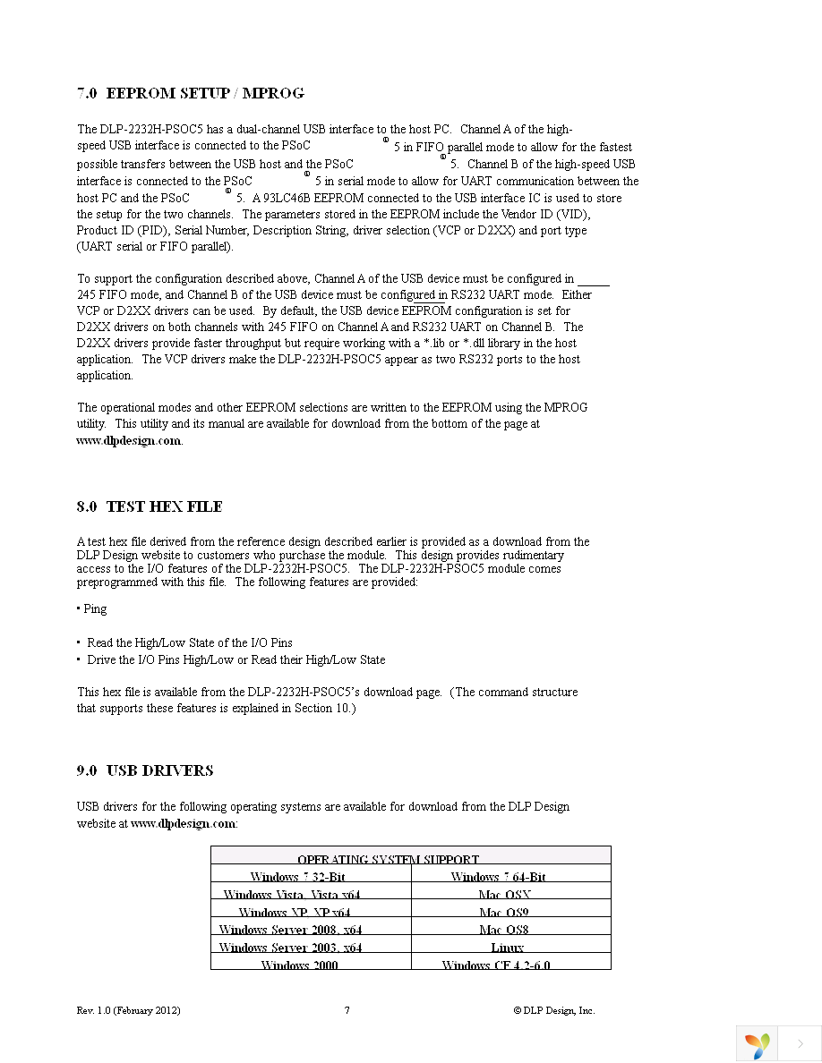 DLP-2232H-PSOC5 Page 7