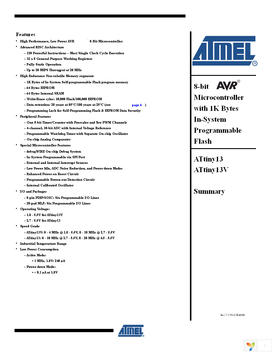 ATTINY13V-10SSUR Page 1