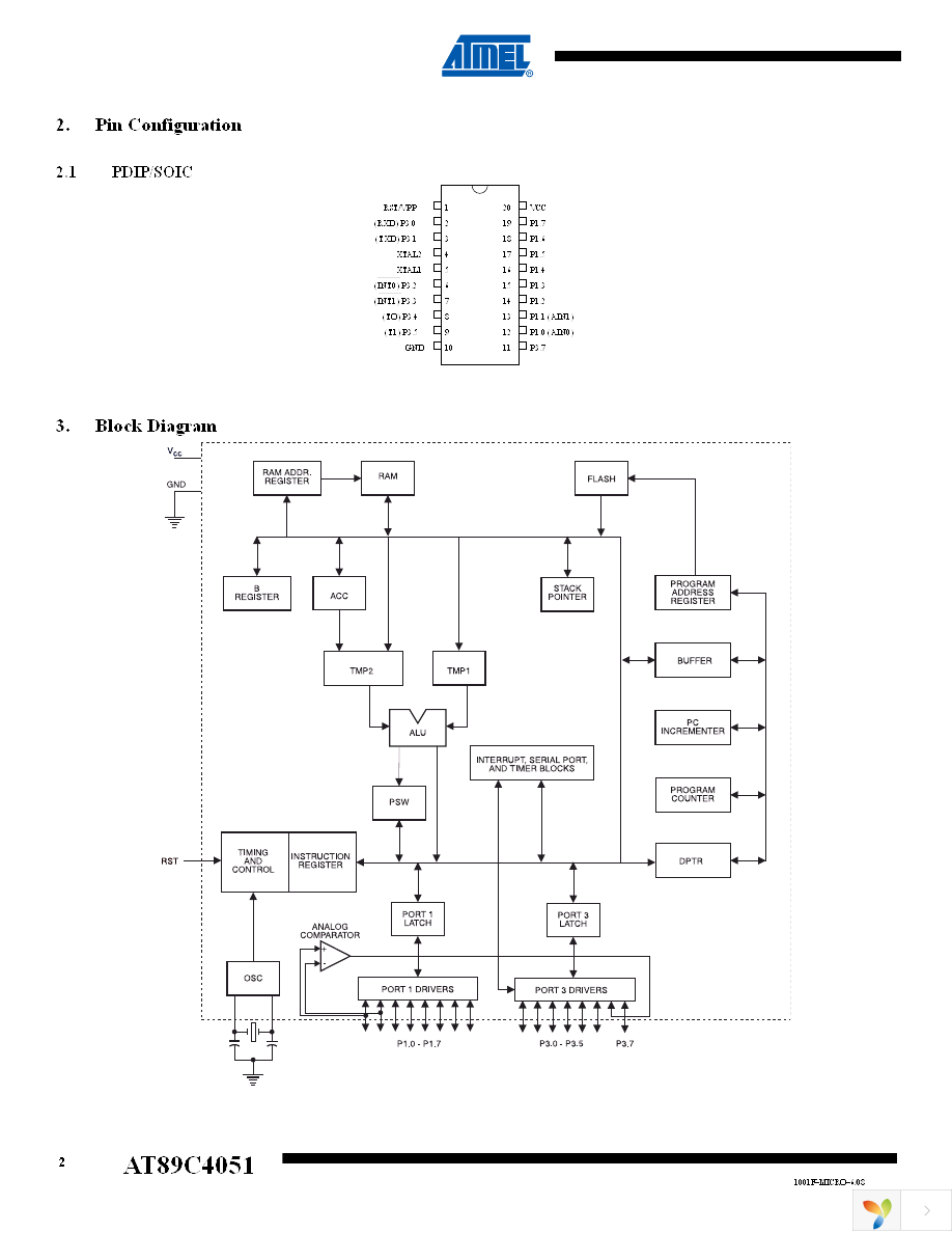 AT89C4051-24PU Page 2
