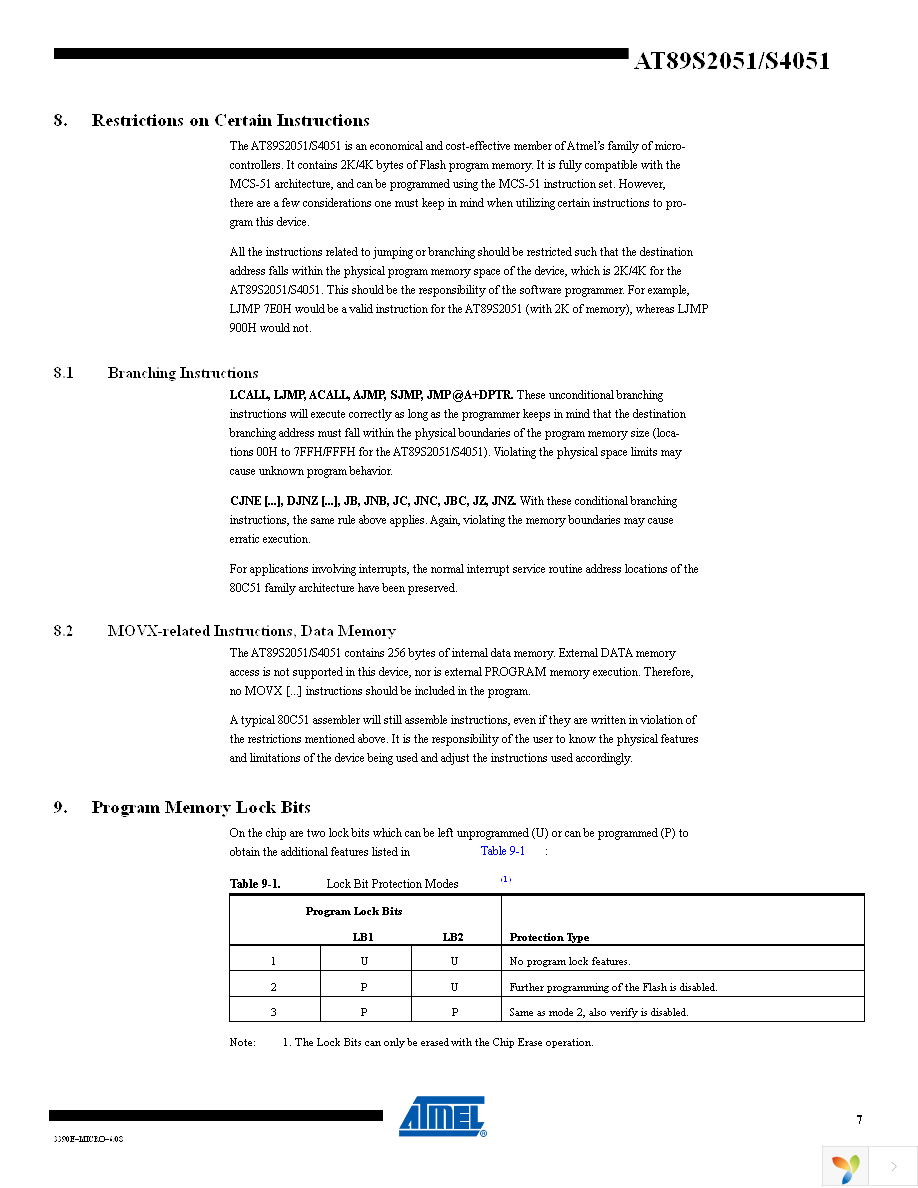 AT89S4051-24SU Page 7