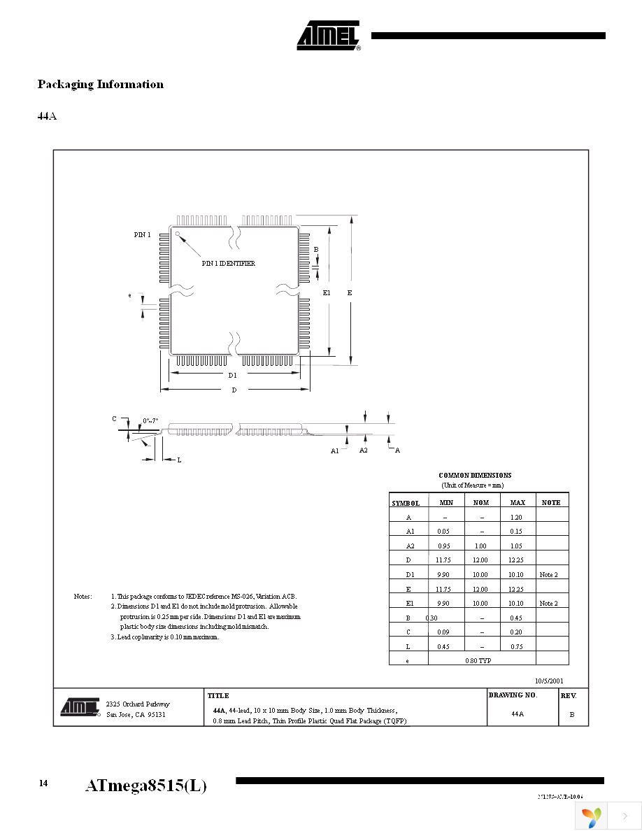 ATMEGA8515L-8PU Page 14