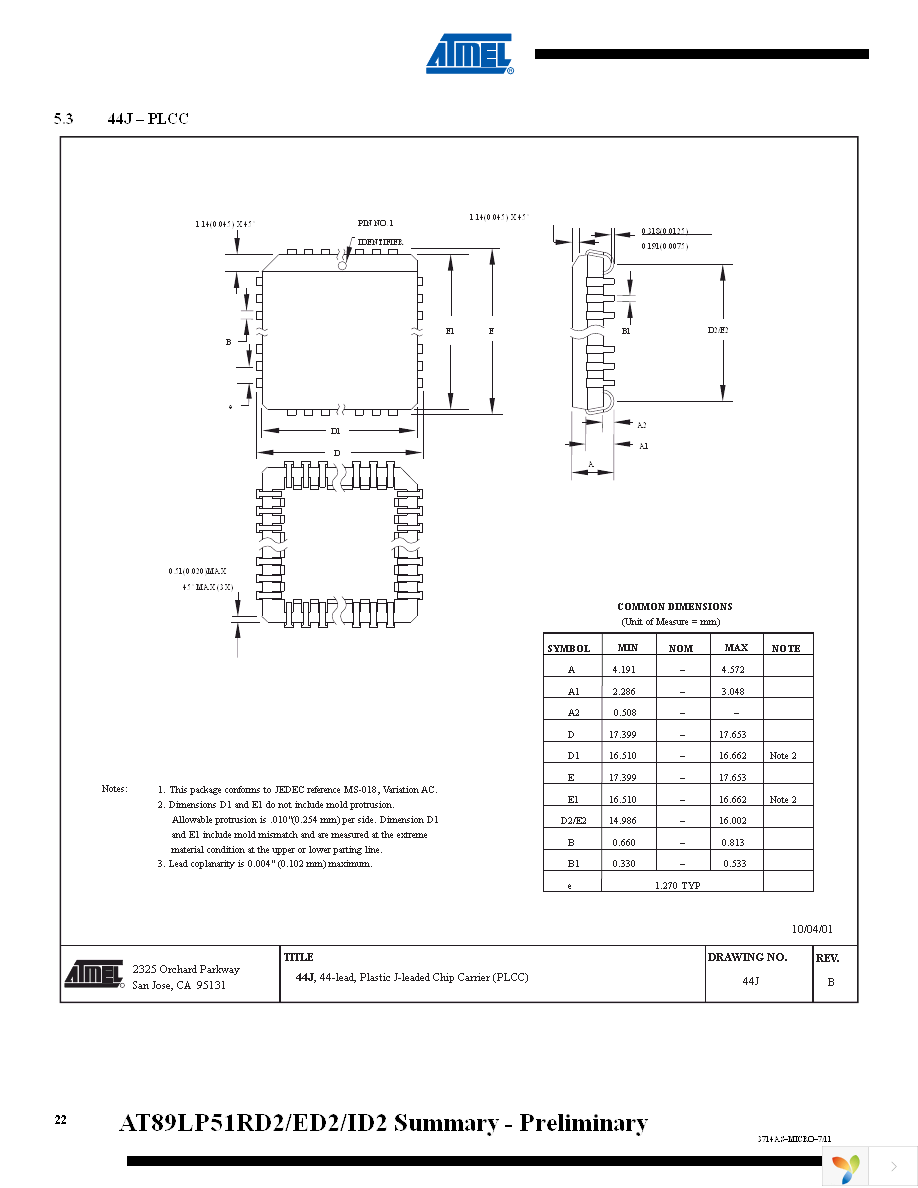 AT89LP51RD2-20JU Page 22