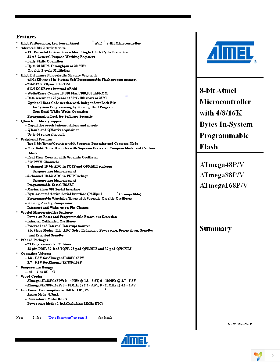 ATMEGA168P-20AU Page 1