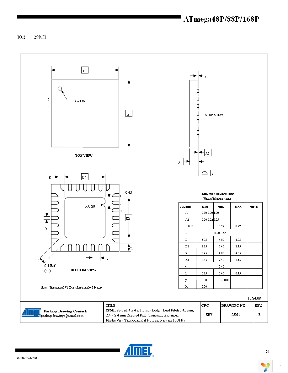 ATMEGA168P-20AU Page 20