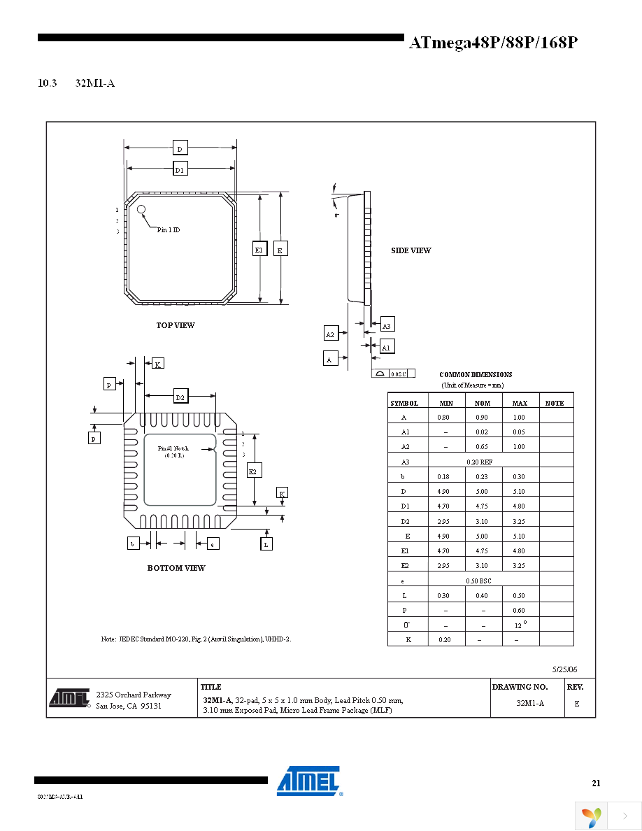 ATMEGA168P-20AU Page 21