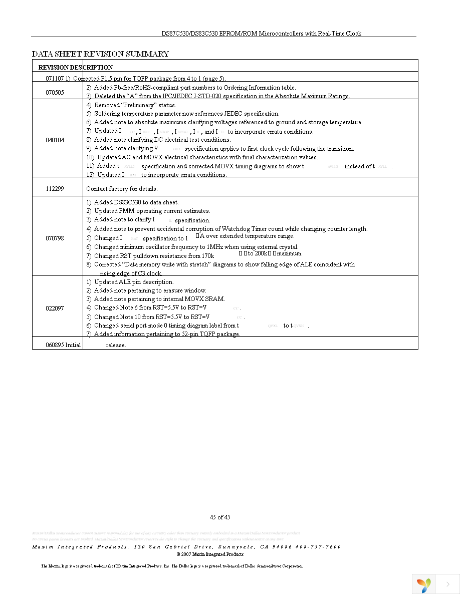 DS87C530-QNL+ Page 45