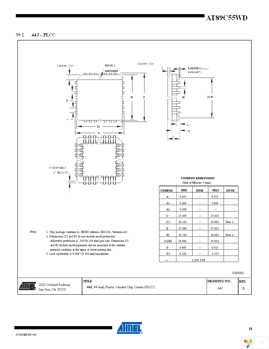 AT89C55WD-24PU Page 33