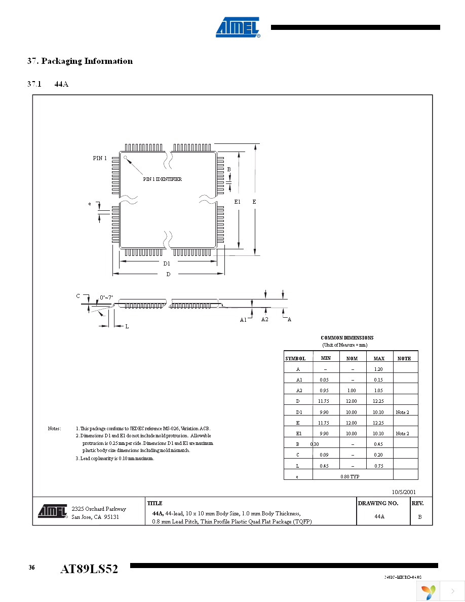 AT89LS52-16AU Page 36