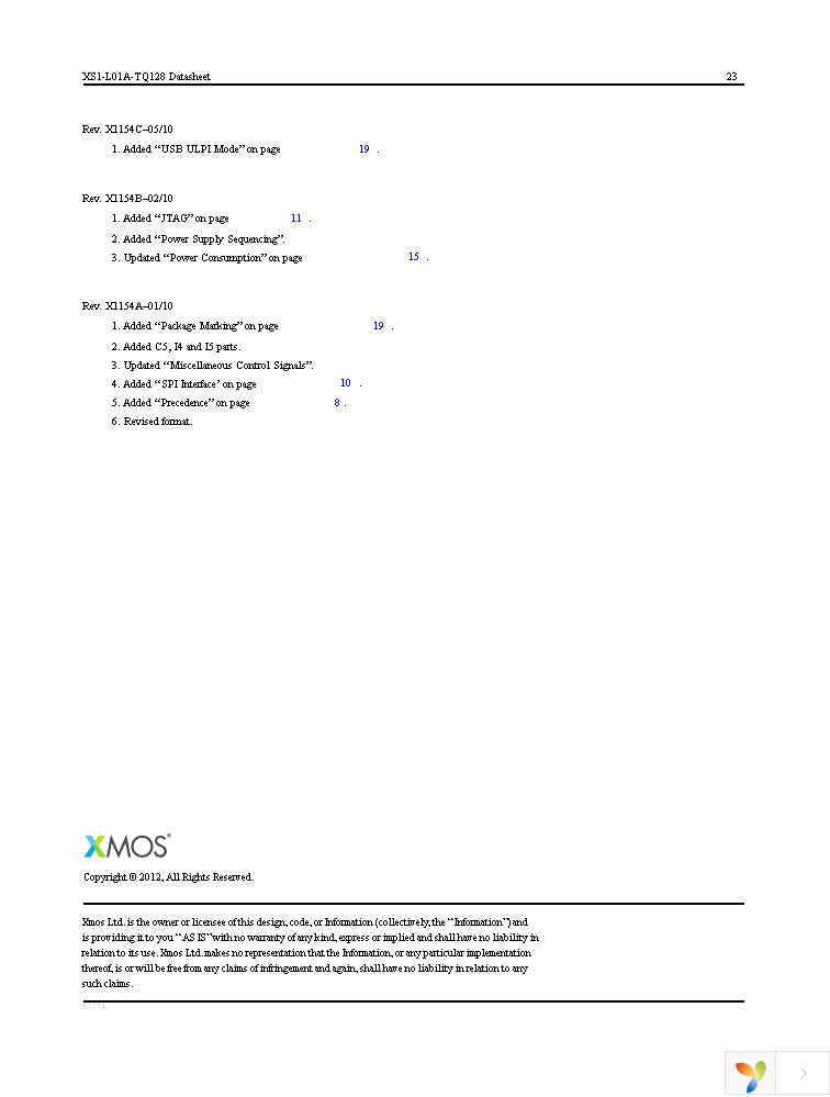 XS1-L01A-TQ128-C5-THS Page 24