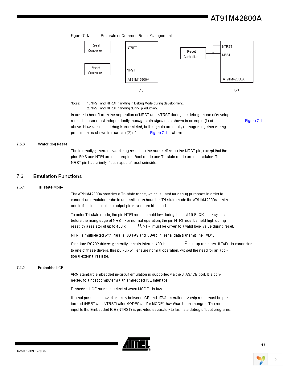 AT91M42800A-33AU Page 13