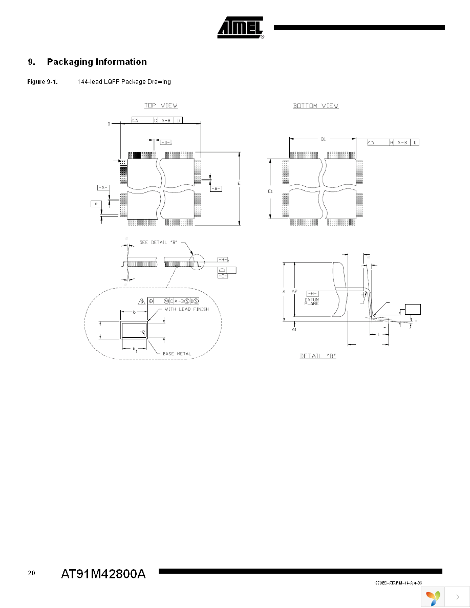 AT91M42800A-33AU Page 20