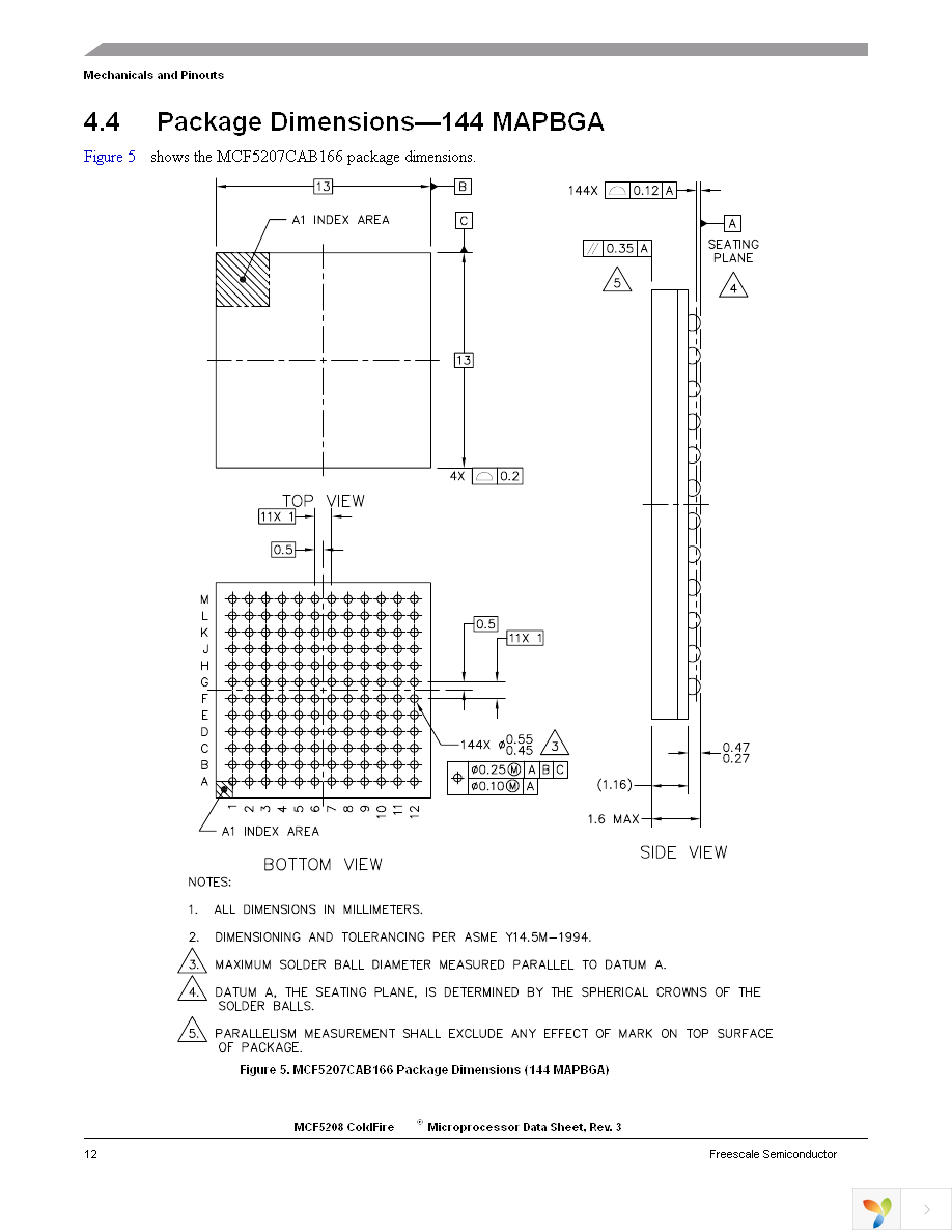 MCF5207CVM166 Page 12