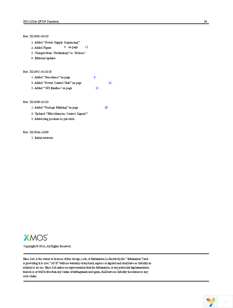 XS1-L02A-QF124-C5-THS Page 25