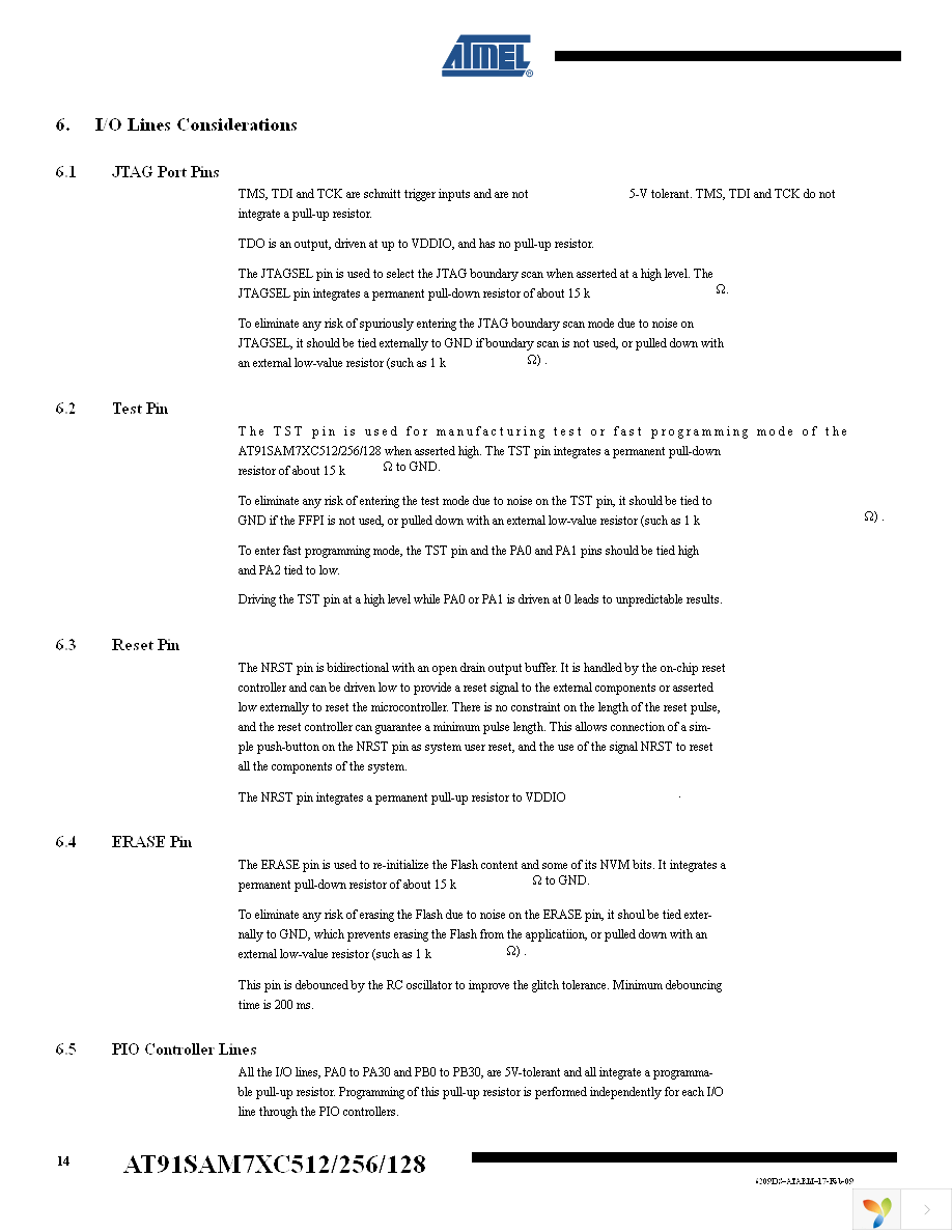 AT91SAM7XC512-CU Page 14