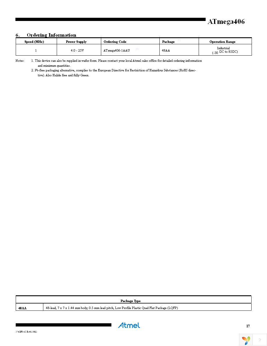 ATMEGA406-1AAU Page 17