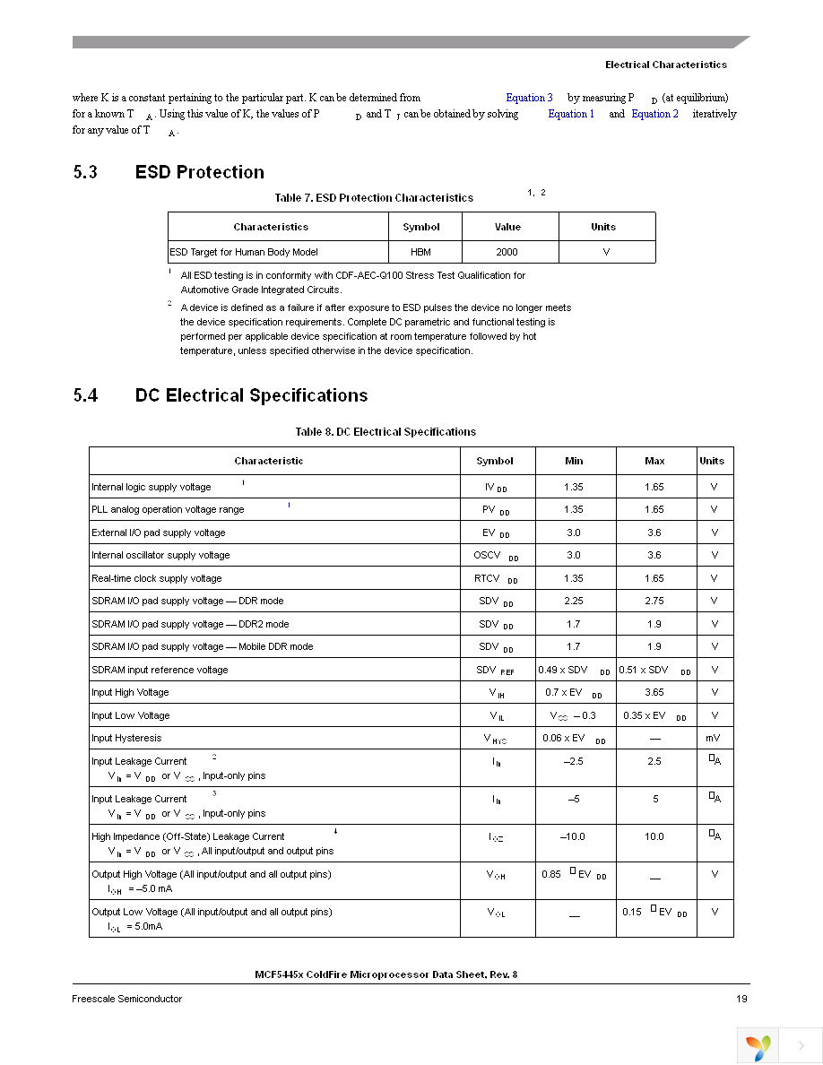 MCF54450VM240 Page 19