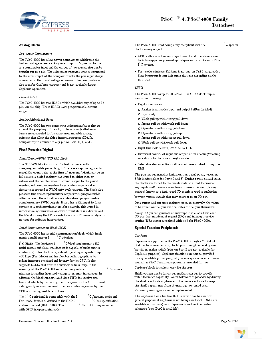 CY8C4013SXI-400 Page 6